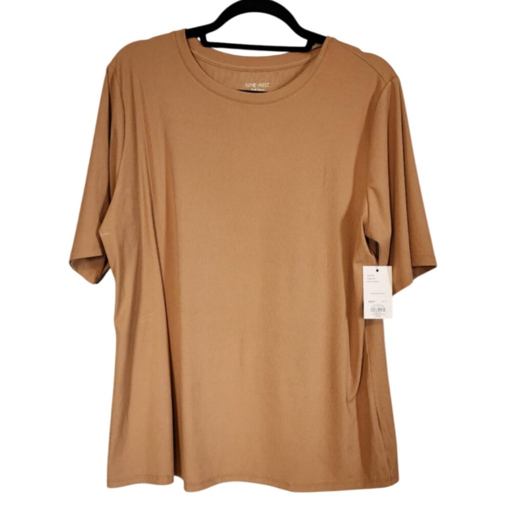 Nine West Tan Oversized Short Sleeve T-Shirt
